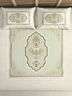 Cotton bedsheet design with designer pillow