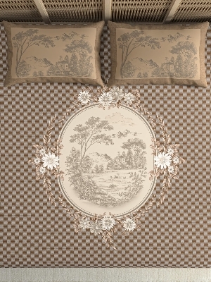 Cotton bedsheet design with designer pillow cover
