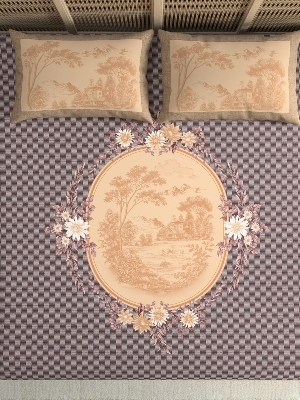 Cotton bedsheet design with designer pillow cover