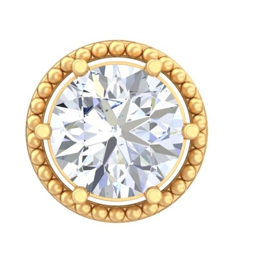 Solitaire Beaded Halo Studs