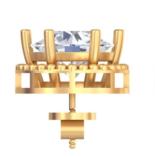 Solitaire Beaded Halo Studs