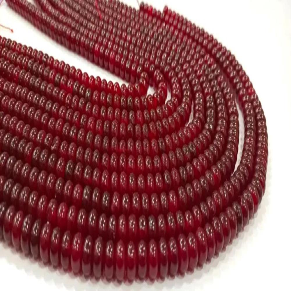 Natural Hessonite Garnet Quartz Rondelle Plain Smooth 8mm Beads Sold Per Strand 8 inches Long