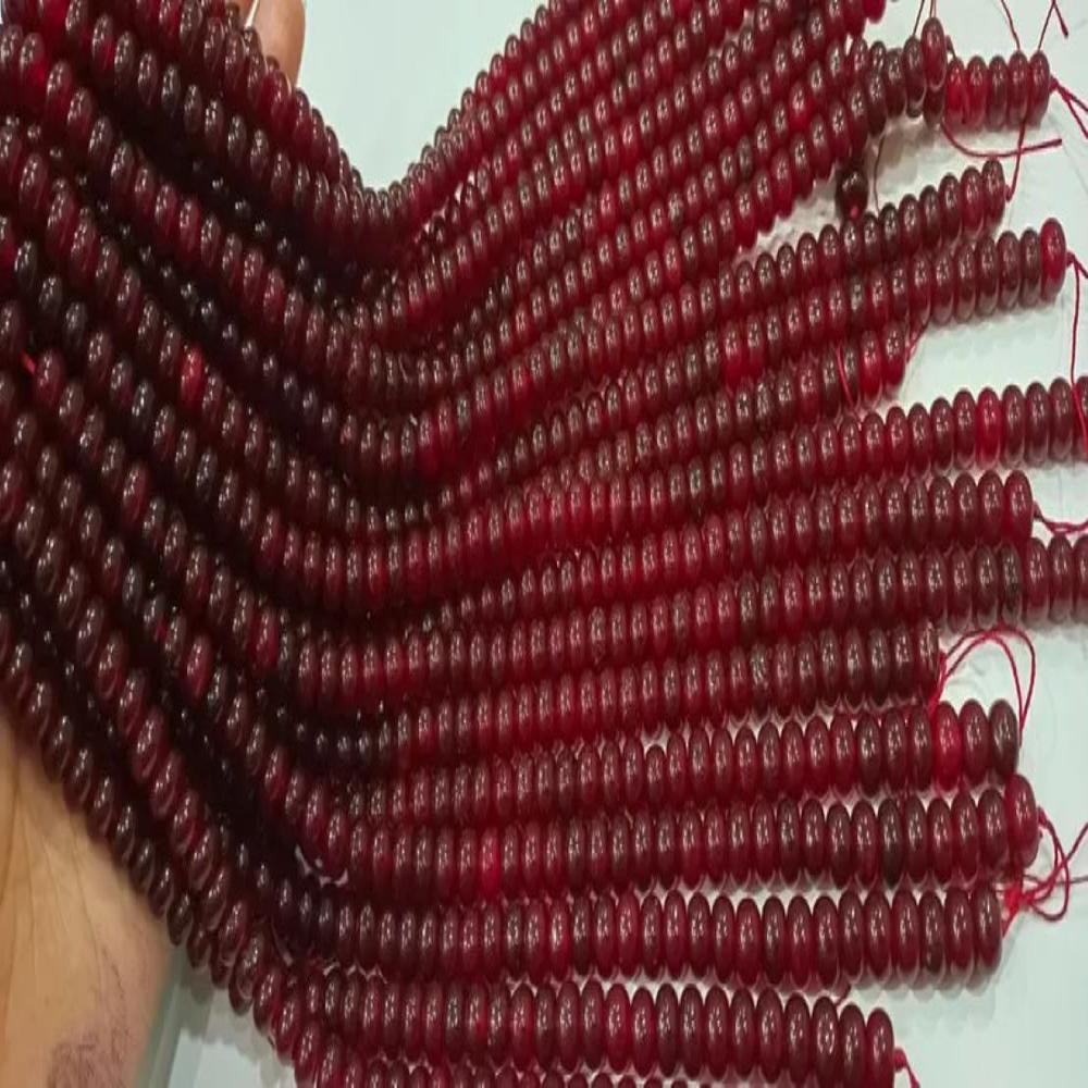 Natural Hessonite Garnet Quartz Rondelle Plain Smooth 8mm Beads Sold Per Strand 8 inches Long