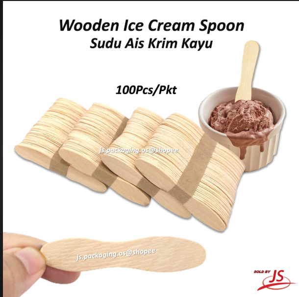 Wooden Ice Cream Spoon