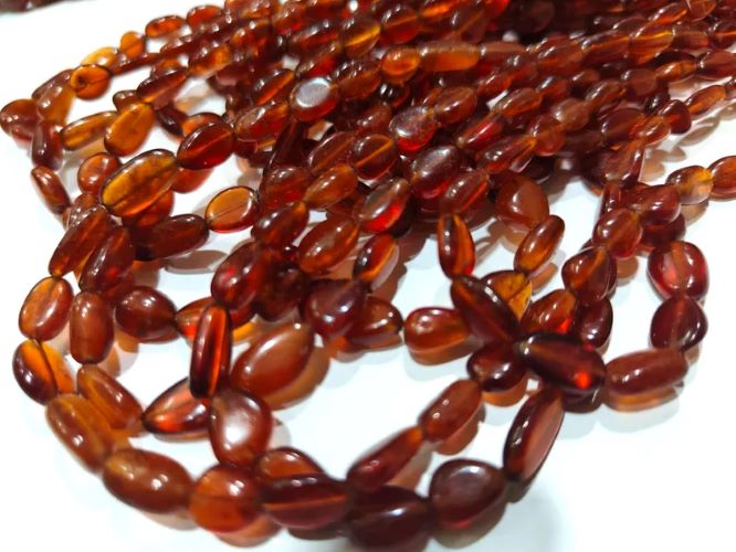 Natural Hessonite Garnet Free Shape Tumbled Beads Plain Smooth 8 to 14mm Nugget Beads
