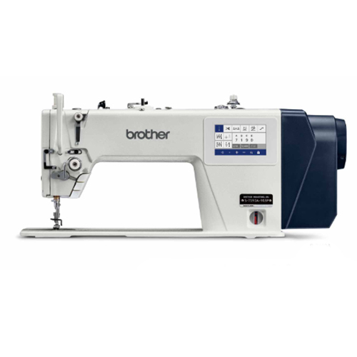 Brother S-7190A Single Needle Direct Drive Straight Lock Stitcher With Thread Trimmer Electric Feeding System And Presser Foot Lifter - Color: White / Grey