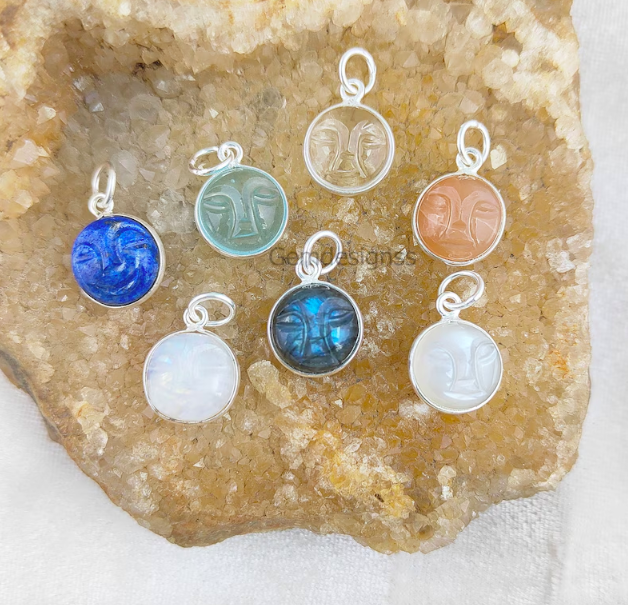 Moon Face Round Pendant