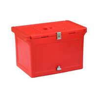 Aristo Blow Moulded Icebox - Hdpe Plastic, 40 Litres, Red & White Dual-tone | Polyurethane Foam Insulation, Leak Protection, Foldable Handles