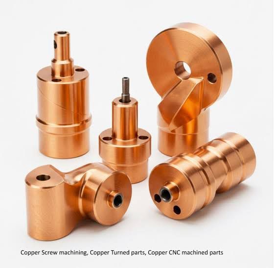 Custom Copper Turned Parts - Color: Natural