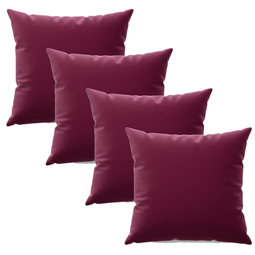Red Color Pillow Velvet Fabric