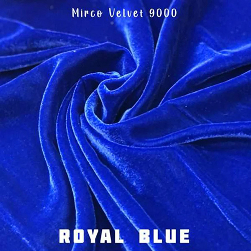 Royal Blue Micro Velvet Fabric - Fabric Capacity: Bulk Supply Available