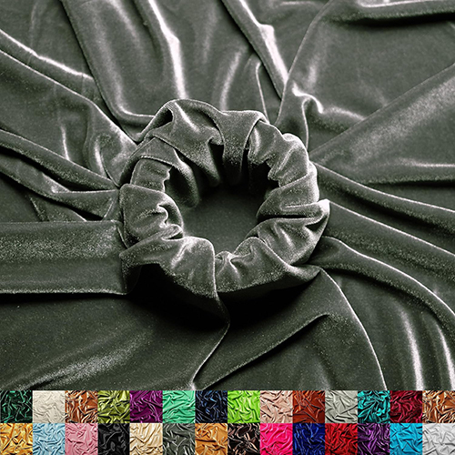 Charcoal Velvet Fabric