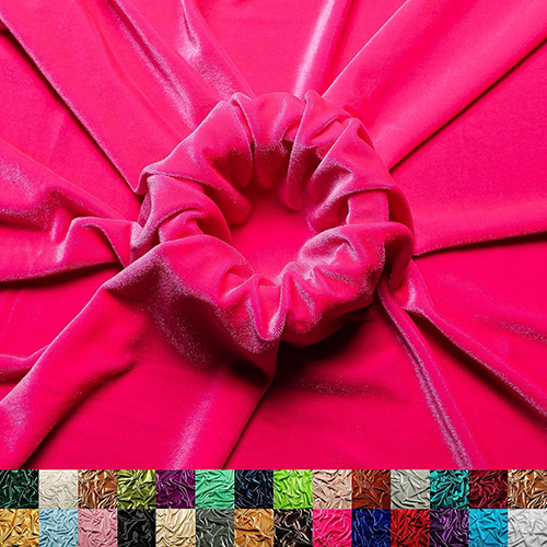 Hot Pink Color Velvet Fabric