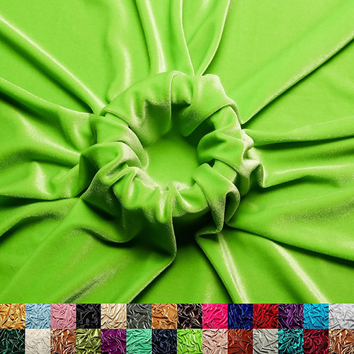 Lime Green Color Velvet Fabric
