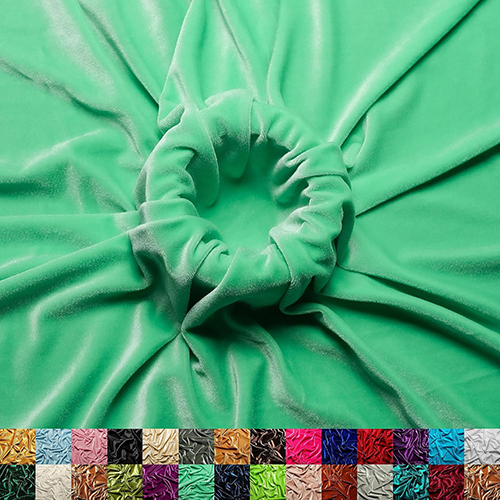 Mint Color Velvet Fabric