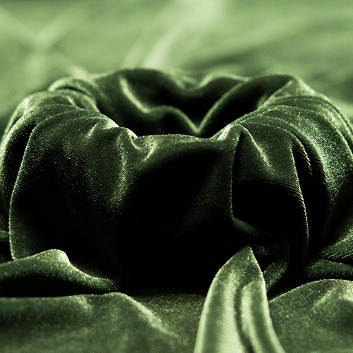 Olive Green Color Velvet Fabric