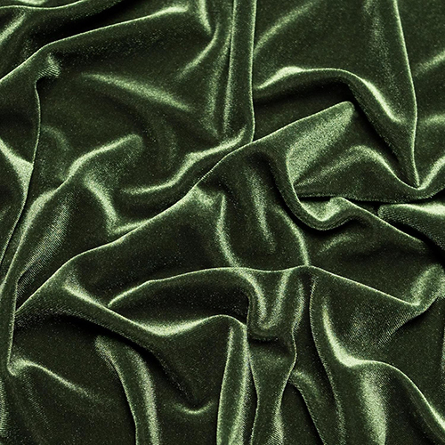Olive Green Color Velvet Fabric