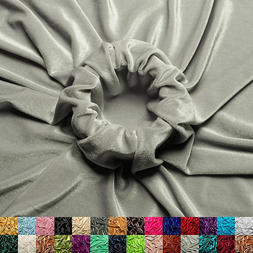 Silver Color Velvet Fabric