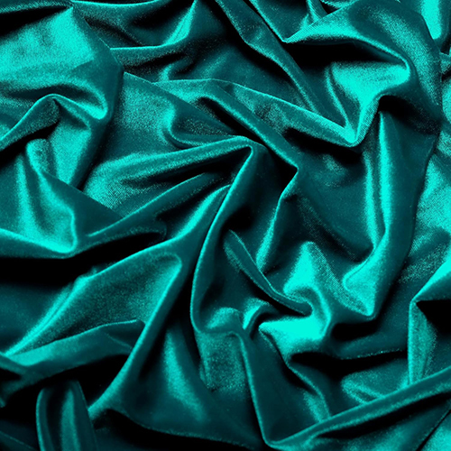 Teal Color Velvet Fabric