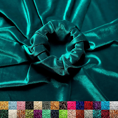 Teal Color Velvet Fabric