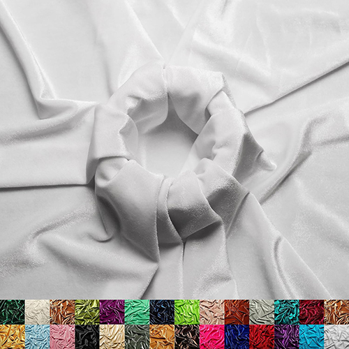 White Color Velvet Fabric