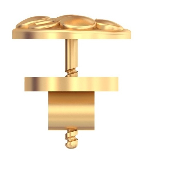 Filigree Pear-Drop Gold Stud Earrings