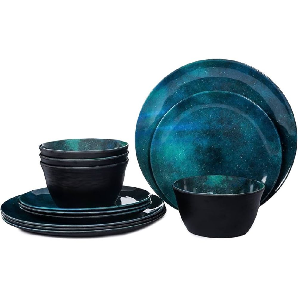 Elegant Designer Melamine Plates Set Lightweight Scratch Resistant and Ideal for Serving Food at Home Parties and Restaurants