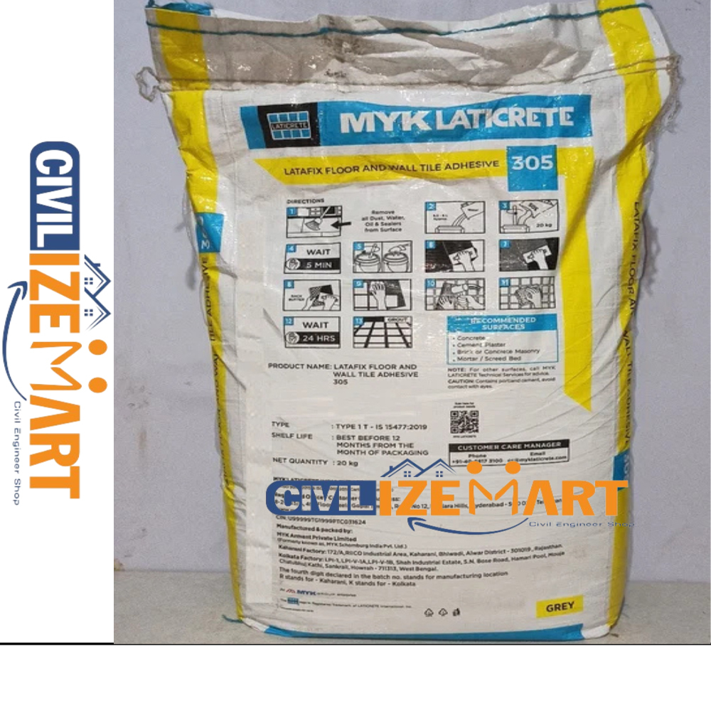 MYK LATICRETE 305 GREY TILE ADHESIVE(20 KG) IN HYDERABAD
