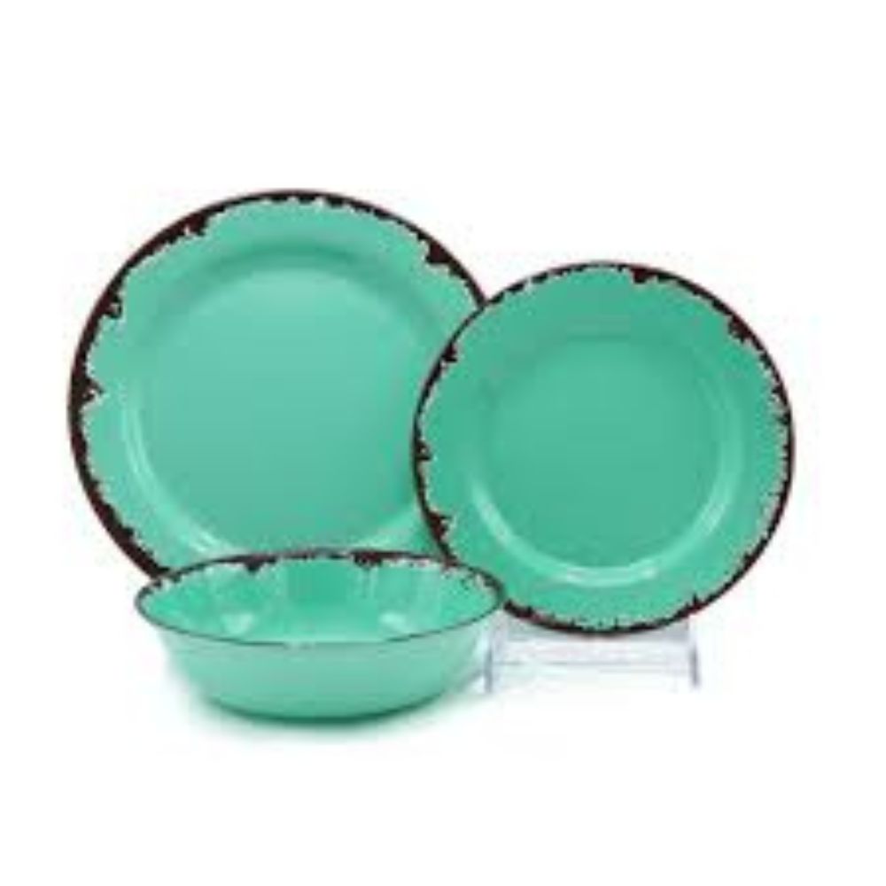 Designer Printed Melamine Plates Set Stylish Durable And Perfect For Dining Table Decoration And Party Serving - Color: Sky Blue