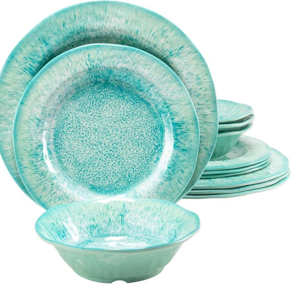 Premium Finish Melamine Dinner Plates Set Durable Scratch Resistant and Perfect for Elegant Food Presentation