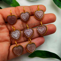 Peach Moonstone Heart Pendant