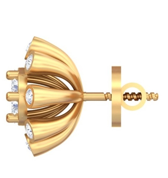 Radiant Bloom Diamond Stud Earrings