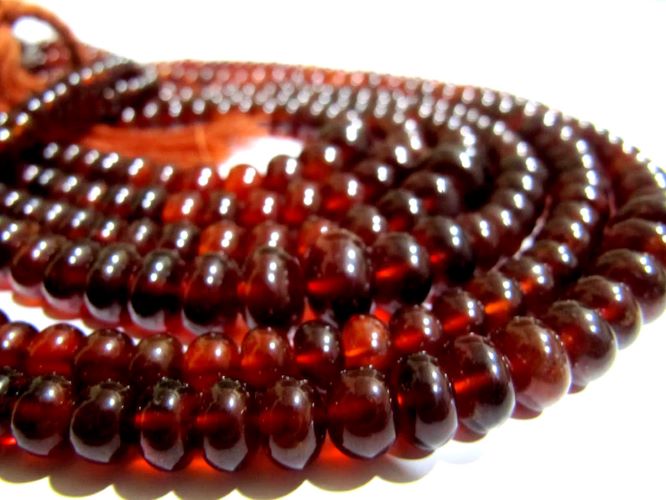 Natural Hessonite Garnet 5-10mm Size Beads plain Smooth Rondelle Shape Hessonite Beads Strand 8 inches