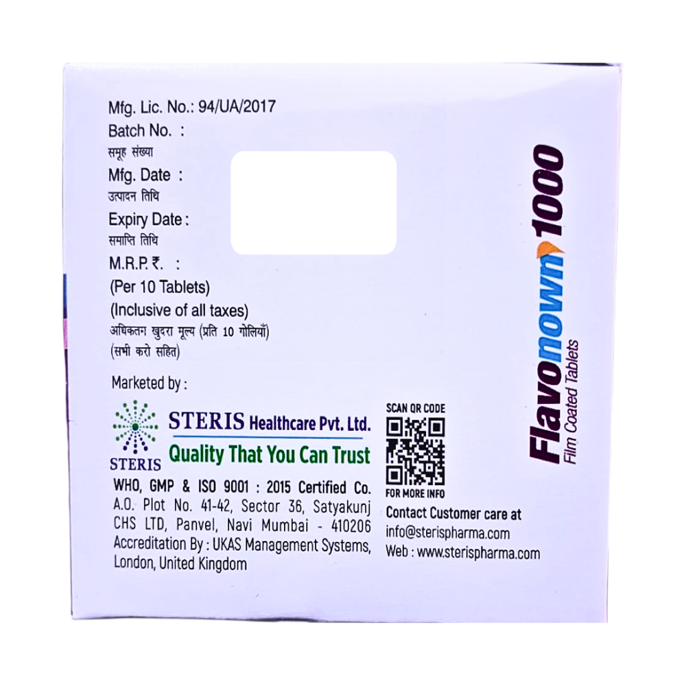 Micronized Purified Flavonoid Fraction (MPFF) Tablets 1000 mg