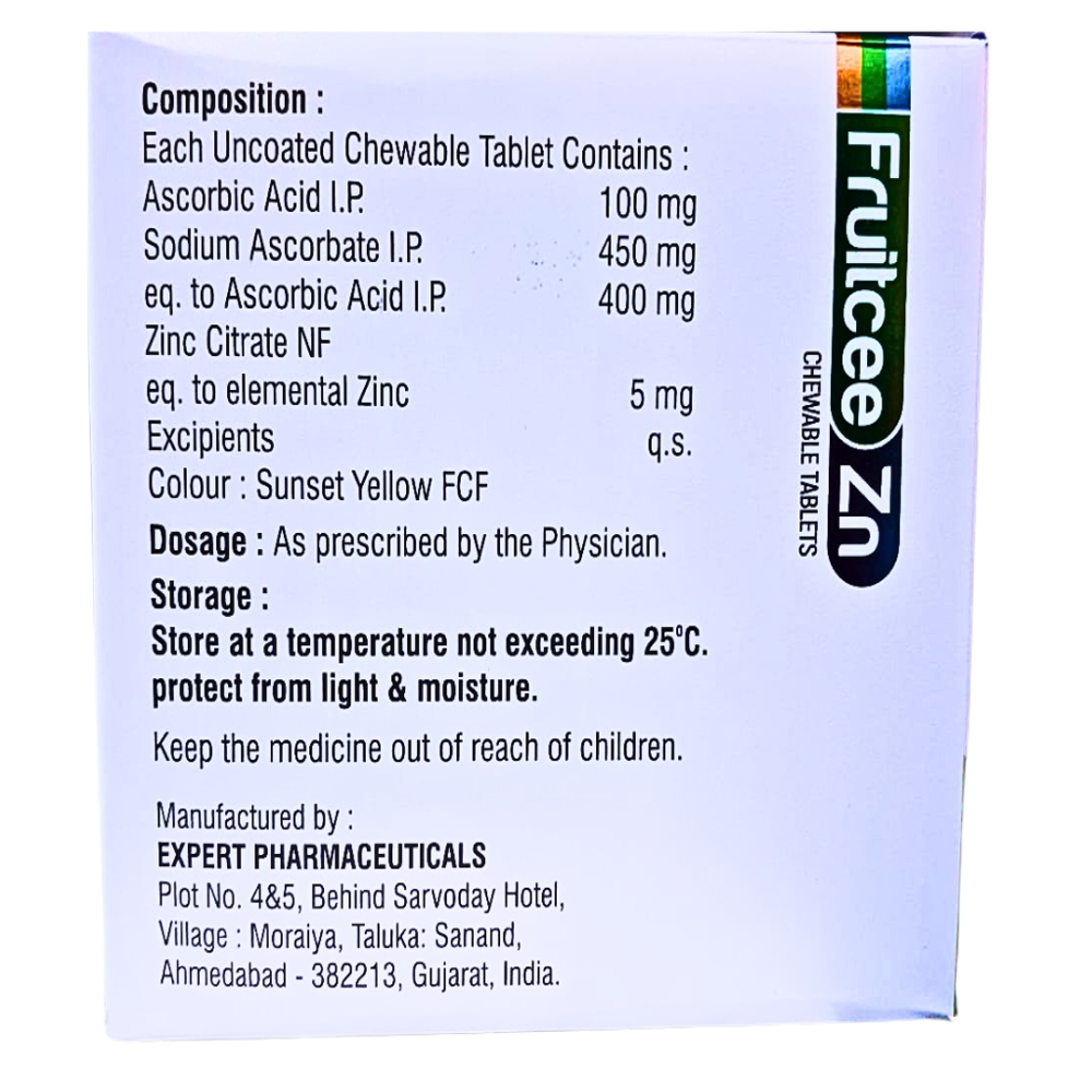 Vitamin C And Zinc Chewable Tablets