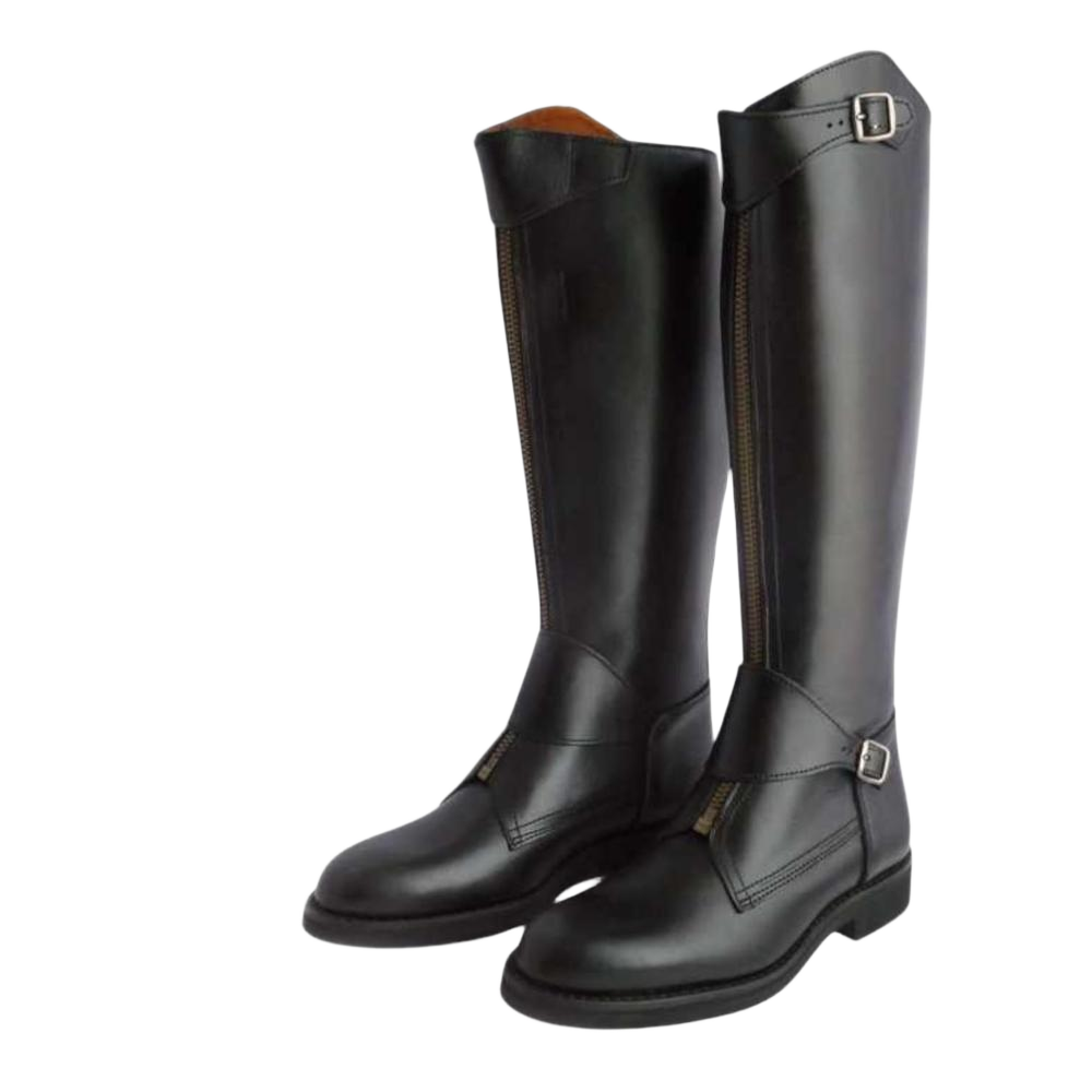 Premium Leather Long Boots - Color: Black