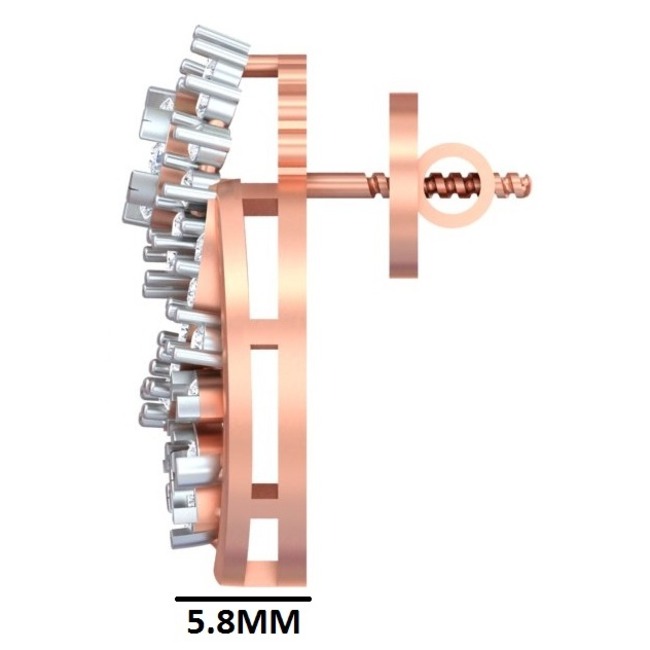 Celestial Crescent Halo Studs Earrings