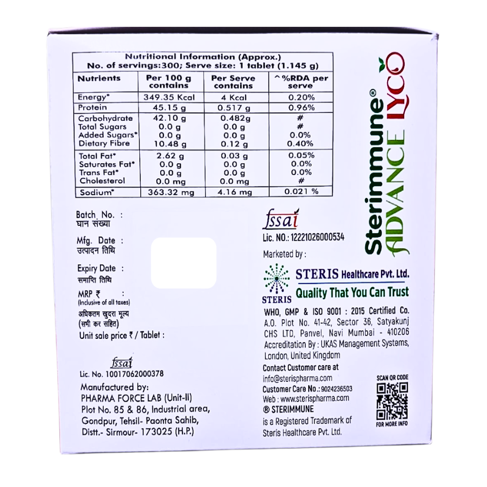 Lycopene,Astaxanthin,Soya Protein Hydrolysate,Multivitamin,Multimineral & Amino Acids Tablets