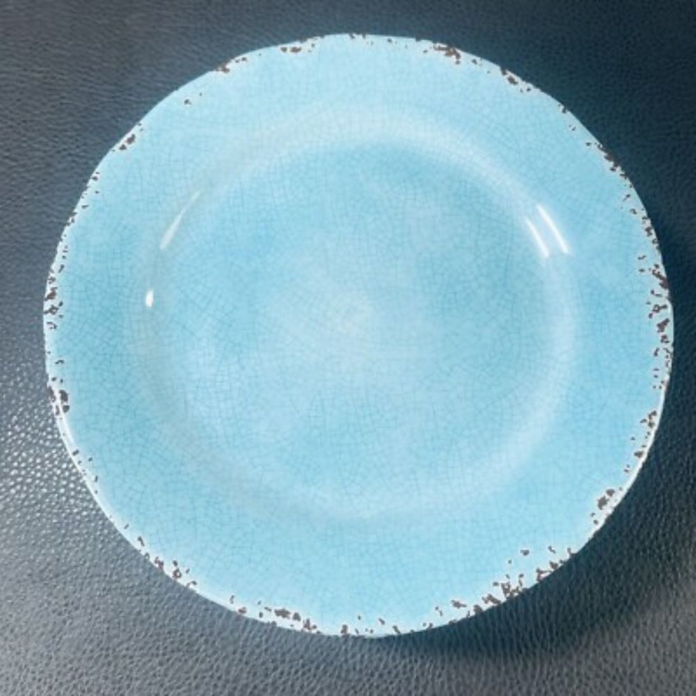 Long Lasting Melamine Dinner Plates Set Strong Stylish And Ideal For Everyday Kitchen Dining And Food Serving Use - Color: Blue