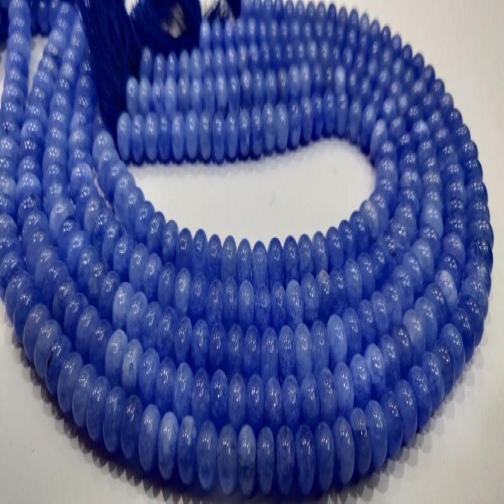 Natural Blue Sapphire Quartz Rondelle Plain Smooth 8mm  Sold Per Strand 8 Inches
