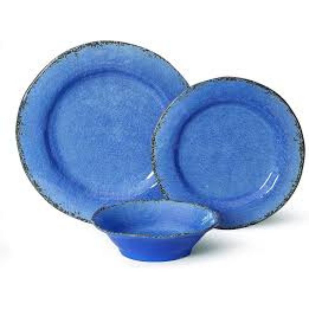 Elegant Designer Melamine Plates Set Lightweight Scratch Resistant And Ideal For Serving Food At Home Parties And Restaurants - Color: Blue