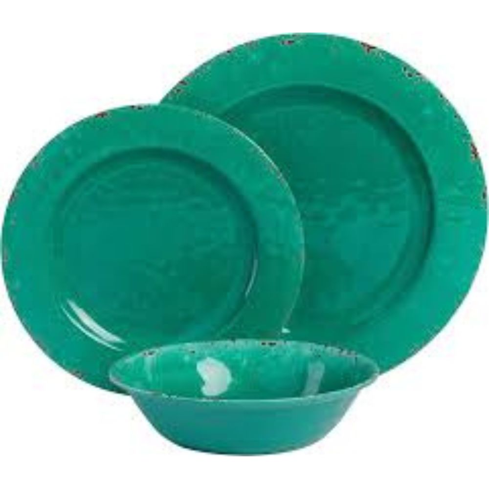 Unbreakable Melamine Serving Plates Set Stylish Finish Ideal For Catering Hotels Restaurants And Everyday Home Dining - Color: Green