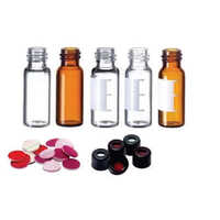 2 Ml - 1.8 Ml Screw Top Vials With Black Screw Cap & Ptfe Septa (8 Mm) - Borosilicate Glass, Clear, Leak-proof, Autoclavable, Writable Patch