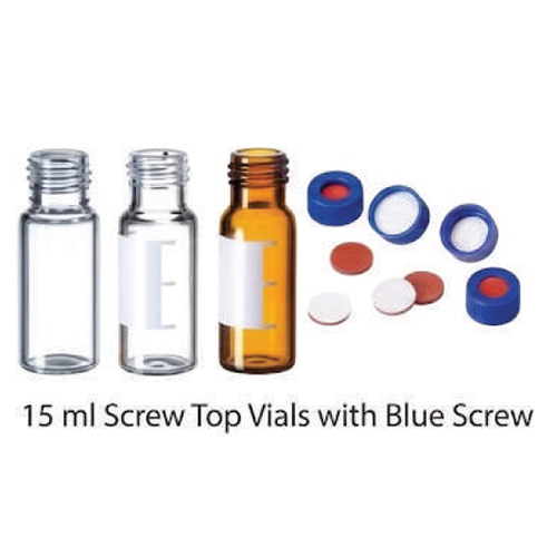 1.5 ml Screw Top Vials with Blue Screw cap & PTFE Septa (9 mm) Bonded-Non-Bonded