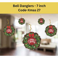 7 Inch Bell Dangler - Color: Golden With Multi-colored Beads