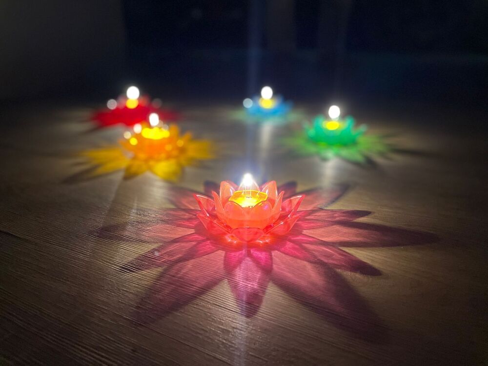 Water Sensor 3D Lotus Reflection Diya