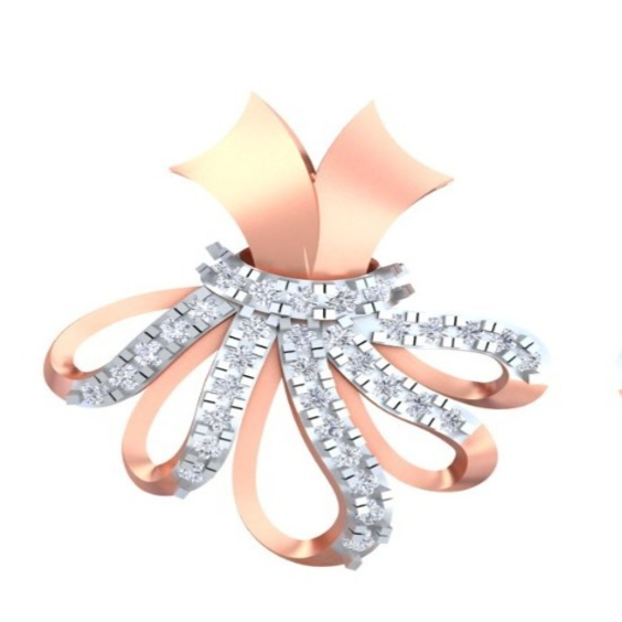 ER Rose Gold Ribbon Studs Earring