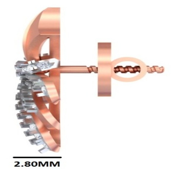 ER Rose Gold Ribbon Studs Earring