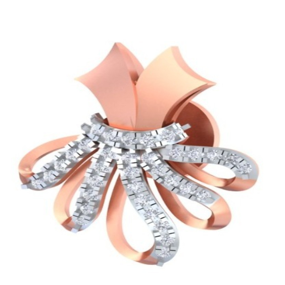 ER Rose Gold Ribbon Studs Earring