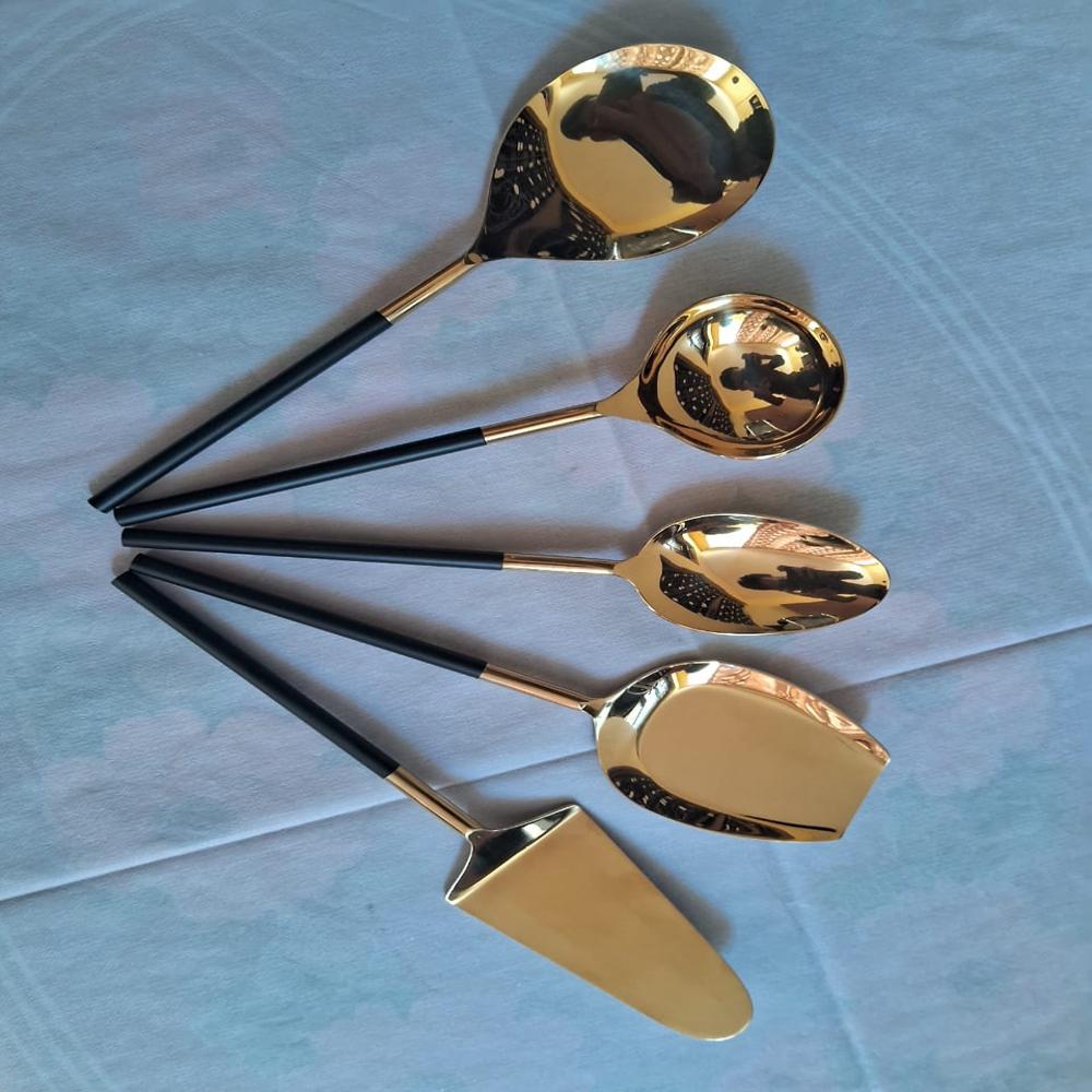 SS Kitchen Tools Set Of 5 With Stand